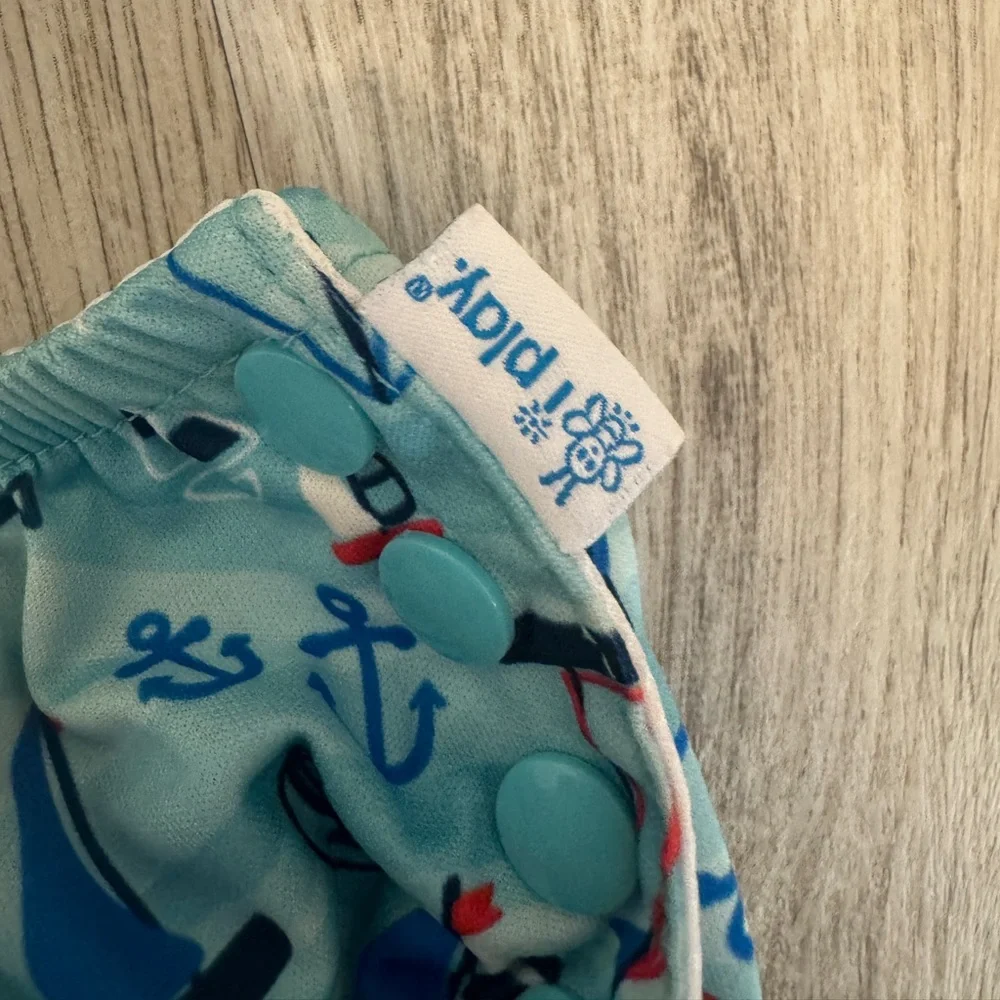 Nautical Themed Kids Swim Diaper Set - Blue